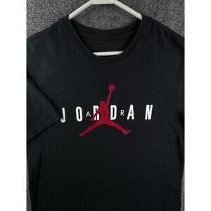 Air Jordan T Shirt Black Short Sleeve Large Men Jumpman Graphic Adult
